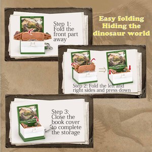 Porte-clés de scène de livre pop-up pliant 3d Créatif Pliant <span class=keywords><strong>Dinosaure</strong></span> Monde Livre Pendentif Bouton Ejection Château Livre Ornement Suspendu - Product Image 4