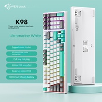 Clavier mécanique sans fil K98 Hot Plug Mahjong Audio personnalisé pour jeux électroniques, RGB, trois modes, USB Type A, 97 touches