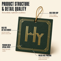 Étiquettes suspendues personnalisées en papier pour cadeaux de boutique, étiquettes métalliques estampées avec motif en relief, forme personnalisée et cordon en coton