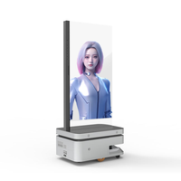 Pantalla transparente móvil OLED autoluminosa de 55 pulgadas con interfaz USB Control de ajuste automático de trayectoria Robot publicitario