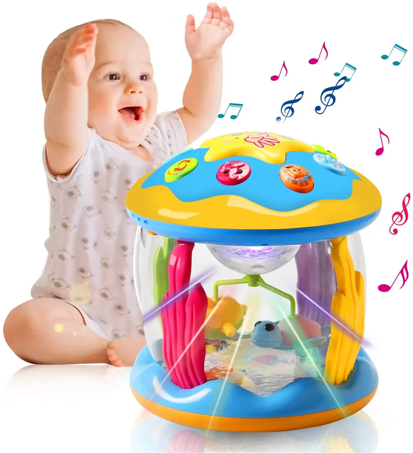 Ocean Rotating Projector Drum Early Education Toys Kids Toddler Toys For 1 2 3+