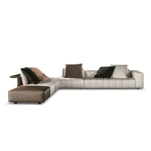 Perfect sewing italy design leather modern living room sectional couches and sofas furniture