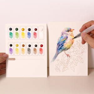 YUELU <span class=keywords><strong>papier</strong></span> à colorier <span class=keywords><strong>aquarelle</strong></span> bricolage créatif 7.48*5.67 pouces adapté à la peinture de Graffiti <span class=keywords><strong>aquarelle</strong></span> pour débutants avec des pigments - Product Image 5