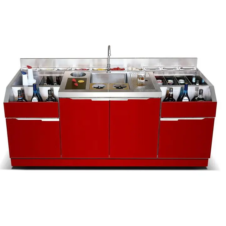 Commerciële Cocktail Station Voor Barmannen Bars/Hotels/Restuwomens/Pubs Hoge-Qualstainless Steelss Staal Bar Apparatuur 2 jaar