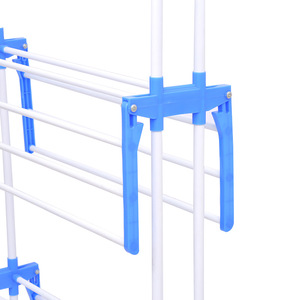 Floor Standing Clothes Rack Mobile <strong>Telescopic</strong> Drying Rack 3 Layers Multifunctional Home Balcony Folding <strong>Shelf</strong> - Product Image 6