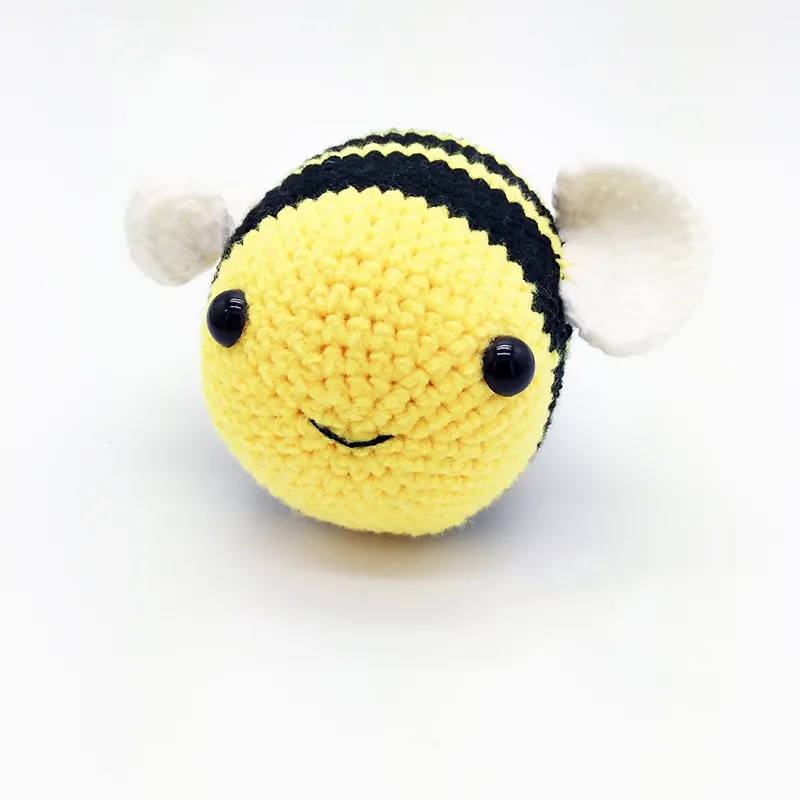 Cute Handmade Yellow Bee Crochet Knitted Amigurumi Toys for Baby Wholesale Kawaii Animal Kitting Stuffed Dolls Toddler Toy