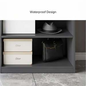 Armoire de luxe en bois de haute qualité en provenance de Chine, armoire de chambre à coucher, armoire de chambre à coucher moderne, style simple gris foncé, meubles d'armoire - Product Image 4