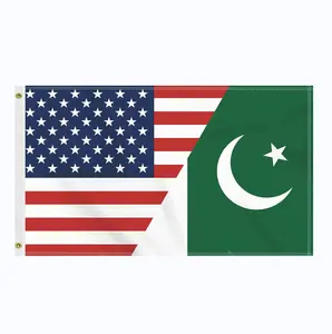 3x5 Ft USA Pakistan Flag Outdoor Banner,Double Side Printing Decor For Patio Garden With Brass grommets
