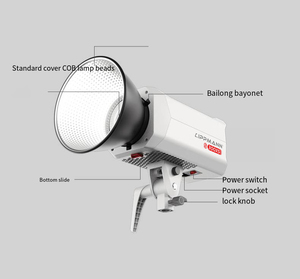 Projecteurs FOSOTO 300W COB LED, lumière vidéo 2800-6500K, éclairage de <span class=keywords><strong>studio</strong></span> pour tournage vidéo, éclairage LED pour film, photographie vidéo - Product Image 4