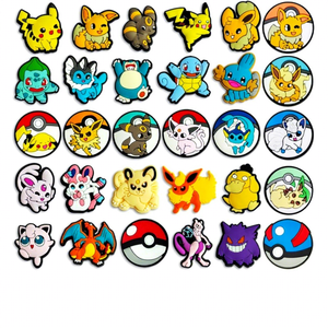 Breloques de chaussures Pokémon, accessoires perforés pour pantoufles, embellissements DIY, clips et boucles de chaussures en PVC souple, thème dessin animé et anime - Product Image 1