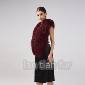 Nouveau Spice Mongol Fourrure Fille Gilet Automne et Hiver Sexy Grand Dos Cheveux Col Halter Top - Product Image 6