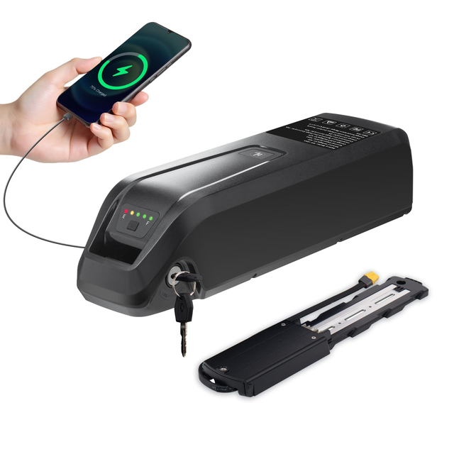 48V 15Ah Ebike Battery, Lithium Battery with 30A BMS for (100-1500W) Motors, Includes Safe Lock,USB Output,Led Indicator Light