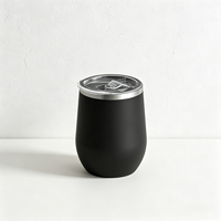 Mug à café isotherme à double paroi en acier inoxydable de 12 oz avec paille, couvercle de gobelet à vin, anti-fuite, sans BPA, pour le camping