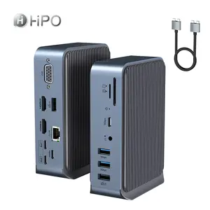 Adaptor Multiport USB 3.0 Hub 15 IN 2 untuk MacBook Pro iPad Pro dan perangkat USB-C lainnya dengan pembaca kartu TF SD hd 4K dan PD100w