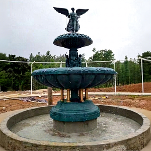 Grande fontaine extérieure en cuivre moulé, style européen, bassin d'eau paysager, sculpture sur mesure pour cour et villa - Product Image 1