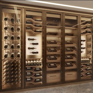 Mueble <span class=keywords><strong>Bar</strong></span> Moderno de Madera Personalizado, Fácil de Montar, Mueble para el Hogar, Almacenamiento de Licores, Vitrina con Puerta de Vidrio, Estante para Botellas de Vino - Product Image 3