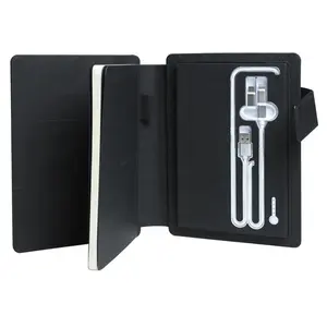 Portable Durable Multi Function Office Business Black Usb Charge Notebook