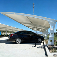 Abri de voiture en membrane tendue, auvent en arche, imperméable, ignifuge, résistant aux UV, pour extérieur, 3 voitures, villa, hôtel, centre commercial