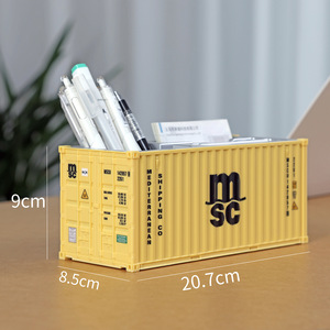 Porte-stylos amusant en forme de conteneur maritime avec emplacement pour cartes, organiseur de bureau pour le bureau et les cadeaux d'affaires - Product Image 2