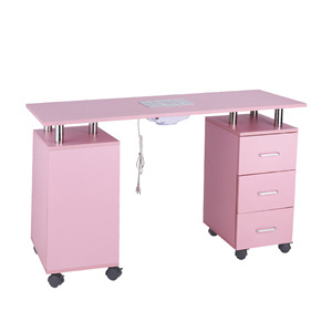 Mesa Profesional para Arte de Uñas con Aspiradora Integrada, Móvil, Color Rosa, con Ruedas y Cajones de Almacenamiento para Manicura - Product Image 2