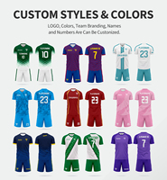 Maillot de football léger en polyester, faible MOQ, délai de livraison court, impression par sublimation pour hommes et femmes, idéal pour les matchs sportifs et les ventes en magasin