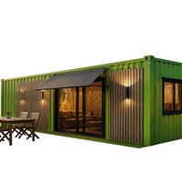 Casa Contenedor Prefabricada Modular de 40 Pies y 2 Dormitorios, Cabaña Familiar Ecológica para Resort, 11800 x 2200 x 2500 mm