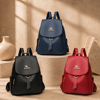 Sac à dos de luxe pour femme en cuir PU de créateur, texture grainée, anneau doré, sac de voyage tendance, vente en gros, 20 pièces