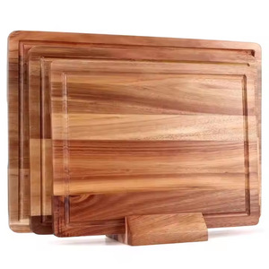 Wooden Acacia Cutting Board <b>Set</b> Rectangle Kitchen Cheese Vegetable Chopping Block - Product Image 1