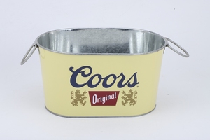 Cubos de hielo galvanizados con logotipo personalizado con asa para tinas de bebidas, cerveza, vino, champán, fiesta, hogar, bares, restaurantes - Product Image 4