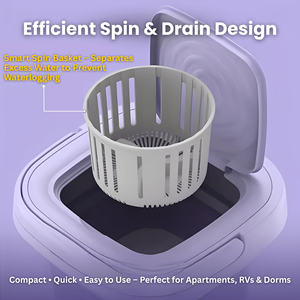Lave-linge électrique portable 8L à chargement par le haut en plastique pour sous-vêtements, chaussettes et usage domestique en dortoir - Product Image 5