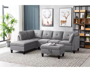 أرائك فندق بسعر المصنع ، أريكة على شكل حرف l لغرفة المعيشة ، أريكة على شكل حرف l ، أريكة مستقيمة من قطاعات ، أثاث منزلي - Product Image 2