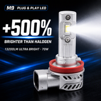 Ampoules de phares de voiture LED M9 Plug & Play 13200LM 70W Canbus H1 H3 H4 H7 H8 H11 9005 HB3 Phares LED Focos H4 Auto LED pour BMW X5