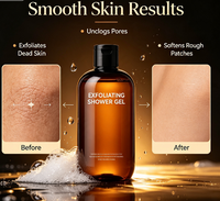 Gel Douche Exfoliant Marque Blanche AHA Acides de Fruits – Exfoliant Corporel Doux Éclaircissant pour Peaux Rêches et Hyperkératosis Pilaire