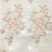 LS700 vente en gros DIY vêtements accessoires maille broderie perlé 3d fleur dentelle Applique Patch décalcomanie