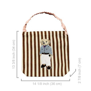 Bolso de mano con centro de oso bordado - Product Image 3