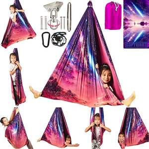 हल्के वजन योग हैममॉक स्विंग इनडोर आउटडोर चिकित्सा संवेदी प्रशिक्षण विशेष जरूरतों वाले बच्चों के लिए - Product Image 1