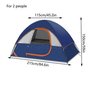 Палатка для кемпинга Brightbebe на 2 человека, всесезонная, двухслойная, с защитой от УФ-излучения, складная, водонепроницаемая, ветрозащитная, с тентом, простая в установке, портативная - Product Image 2