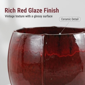 Maceta Moderna de Alta Calidad, de Barro, con Orificios de Drenaje, Acabado Esmaltado, Resistente, para Uso en Interiores/Exteriores, Jardinera de Piso - Product Image 4