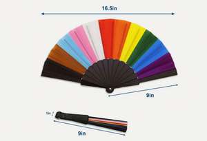 Abanico Plegable Ecológico de 23 cm con Impresión Digital de Letras Griegas Personalizadas en Material de Bambú para Artículos Promocionales - Product Image 4