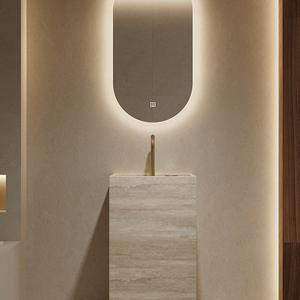 Lavabo sur pied en pierre frittée de qualité supérieure - Lavabo intégré autoportant pour hôtel, villa, cour extérieure - Product Image 3