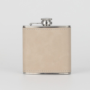 Fiaschette da 6oz 180ml in Acciaio Inossidabile con Rivestimento in <span class=keywords><strong>Pelle</strong></span>, Logo Personalizzato Inciso al Laser, Design Moderno e Minimalista, Portatili per Whisky - Product Image 5
