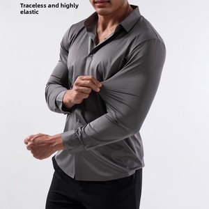 Camisa <span class=keywords><strong>de</strong></span> <span class=keywords><strong>Vestir</strong></span> <span class=keywords><strong>para</strong></span> <span class=keywords><strong>Hombre</strong></span>, Elástica, Antiarrugas, 12% Spandex, Suave, Transpirable, Corte Ajustado, Multicolor - Product Image 3