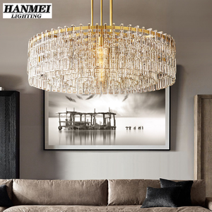 Lustre en cristal de luxe français pour salon haut de gamme, style moderne et simple, réglable, pour villa ou hôtel HM-HR-027, taille moyenne, Lu - Product Image 5