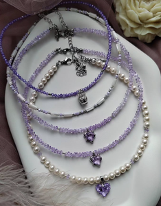 <span class=keywords><strong>Collana</strong></span> di Design a Strati Fatta a Mano con Ciondoli di Cristallo, Pietra Naturale e <span class=keywords><strong>Perle</strong></span> per Donna, Gioielli di Moda - Product Image 2