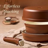 Ensemble de casseroles et poêles en céramique antiadhésives sans PFOA avec ustensiles en silicone compatibles induction