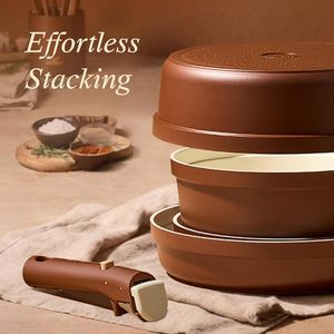 Juego de Ollas y Sartenes Antiadherentes de Cerámica Sin PFOA con Utensilios de Silicona, Compatible con Inducción - Product Image 4