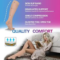 Chaussettes de compression médicale graduées à bout fermé 20-30 mmHg, bas de compression à hauteur du genou personnalisés pour hommes et femmes