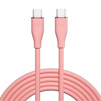 Kabel USB C ke USB C, Pengisian Cepat 60W Tipe C Kabel Silikon Kompatibel dengan iPhone 17 16 15 Pro Plus Pro Max Air, Galaxy S25