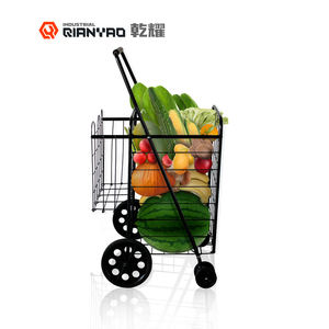 Poussette pliable de supermarché à 4 roues personnalisable Chariot à provisions Chariot à main avec panier Chariots à provisions pliables - Product Image 4