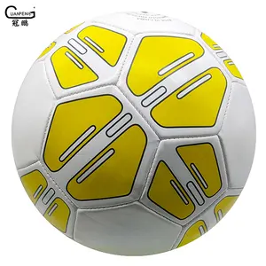 Balón de fútbol promocional PVC brillante tamaño 5 con impresión de logotipo personalizado